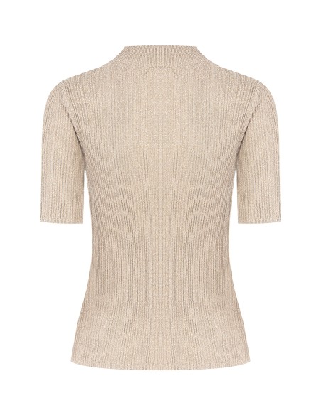 Top ajusté en fil lurex avec boutons au col Rinascimento