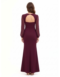 Robe longue sirène en crêpe scuba avec découpes dans le dos Rinascimento 2