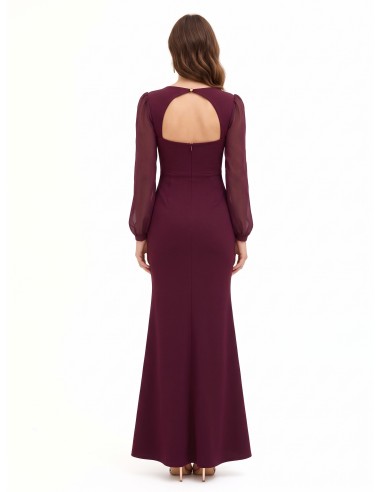 Robe longue sirène en crêpe scuba avec découpes dans le dos Rinascimento