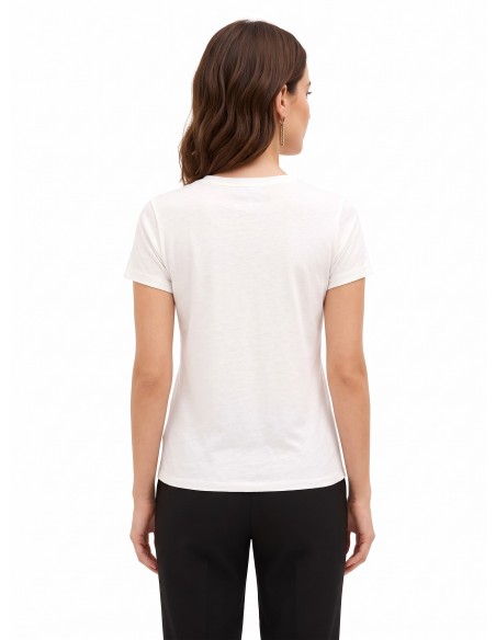 T-shirt regular en coton avec logo brodé Rinascimento