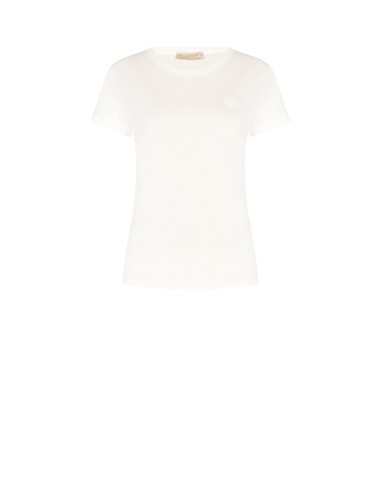 T-shirt regular en coton avec logo brodé Rinascimento
