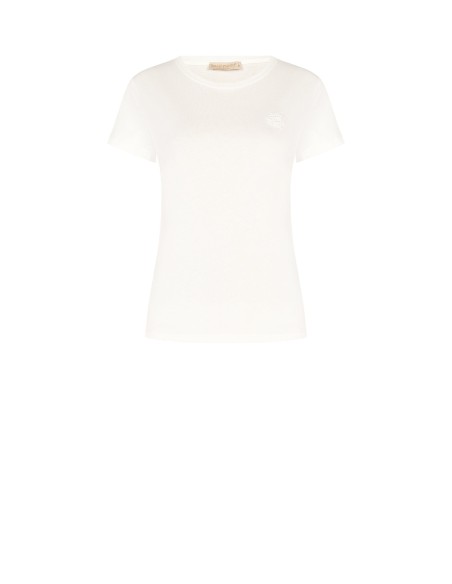 T-shirt regular en coton avec logo brodé Rinascimento