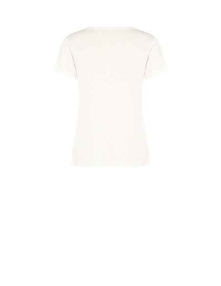 T-shirt regular en coton avec logo brodé Rinascimento
