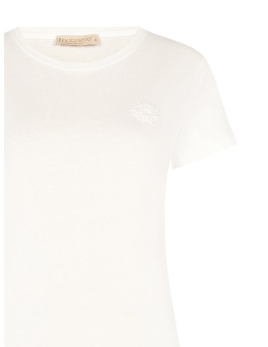 T-shirt regular en coton avec logo brodé Rinascimento