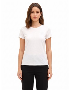 T-shirt regular en coton avec logo brodé Rinascimento