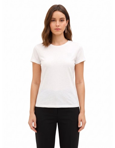 T-shirt regular en coton avec logo brodé Rinascimento