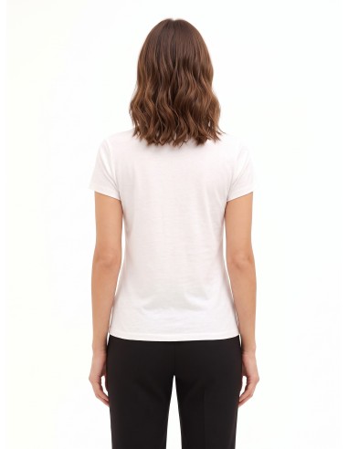 T-shirt regular en coton avec imprimé teckel, cœur et strass Rinascimento