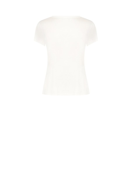 T-shirt regular en coton avec imprimé teckel, cœur et strass Rinascimento