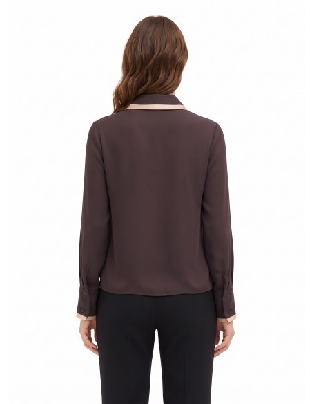 Chemisier en satin mat avec détails contrastants Rinascimento