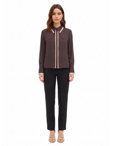 Chemisier en satin mat avec détails contrastants Rinascimento