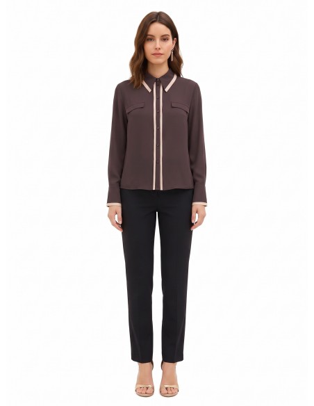 Chemisier en satin mat avec détails contrastants Rinascimento