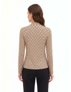 Blouse van viscose met geometrisch patroon, V-hals en strik van Rinascimento 2