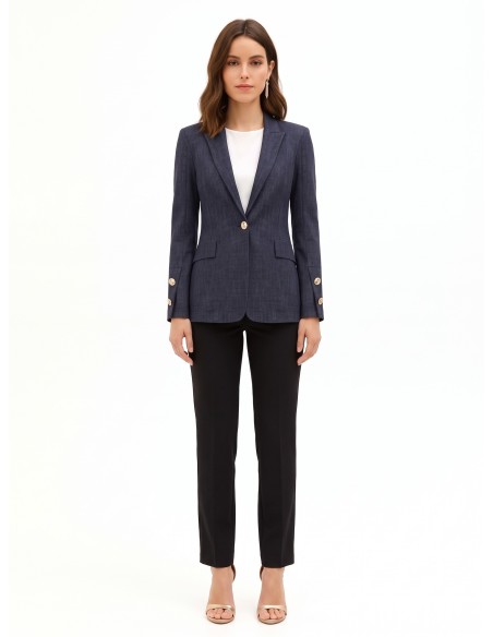Veste blazer en jersey milano avec boutons ornés du logo Rinascimento