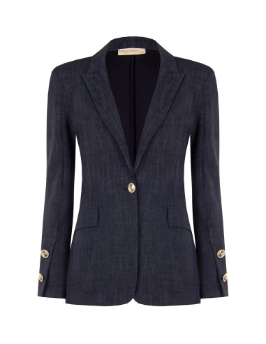 Blazer van Milano-tricot met Rinascimento-logoknopen
