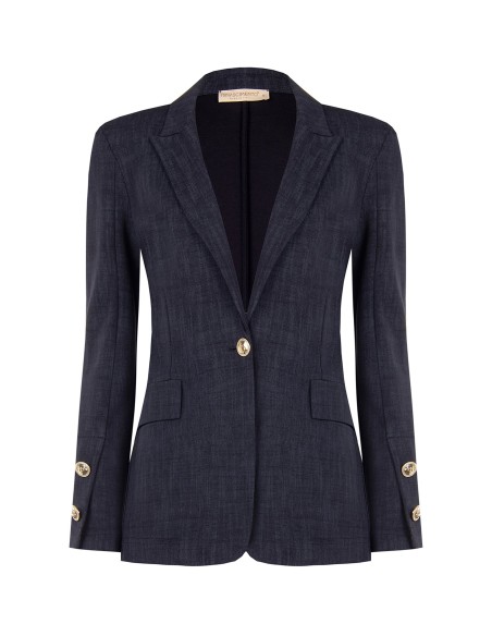 Veste blazer en jersey milano avec boutons ornés du logo Rinascimento
