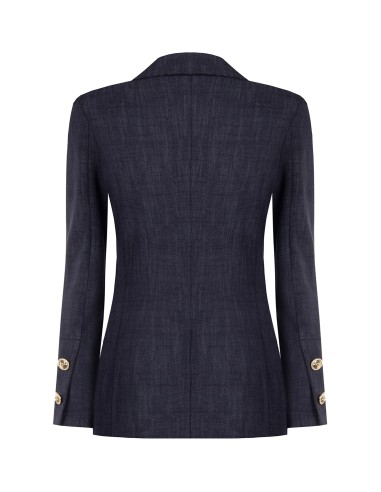Blazer van Milano-tricot met Rinascimento-logoknopen