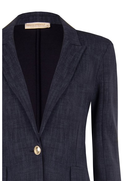 Veste blazer en jersey milano avec boutons ornés du logo Rinascimento