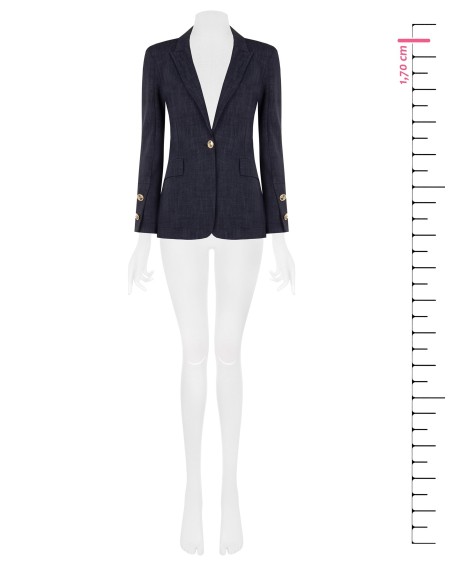 Veste blazer en jersey milano avec boutons ornés du logo Rinascimento