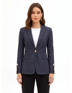 Veste blazer en jersey milano avec boutons ornés du logo Rinascimento
