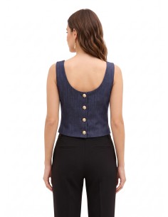 Gilet court cintré à pointe en maille Milano Rinascimento 2