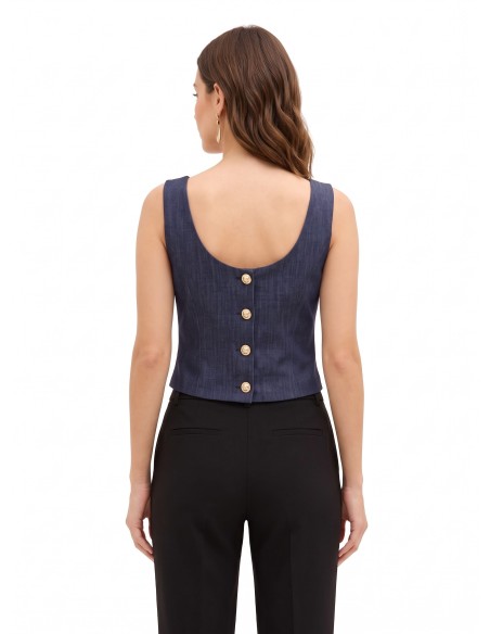 Kort getailleerd vest met punt, van Milano-tricot, Rinascimento