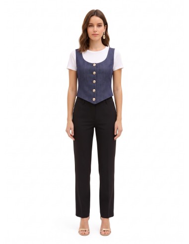 Kort getailleerd vest met punt, van Milano-tricot, Rinascimento