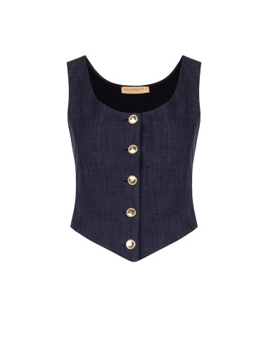 Kort getailleerd vest met punt, van Milano-tricot, Rinascimento