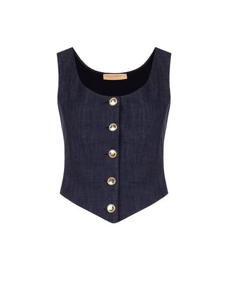 Gilet court cintré à pointe en maille Milano Rinascimento