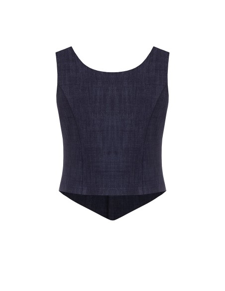 Gilet court cintré à pointe en maille Milano Rinascimento