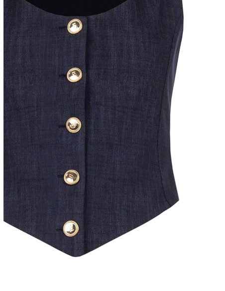 Gilet court cintré à pointe en maille Milano Rinascimento