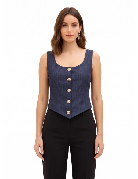 Gilet court cintré à pointe en maille Milano Rinascimento