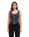 Gilet court cintré à pointe en maille Milano Rinascimento