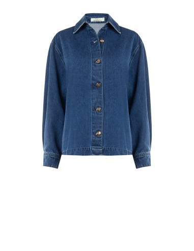 Veste oversize asymétrique en denim avec dos plissé Rinascimento