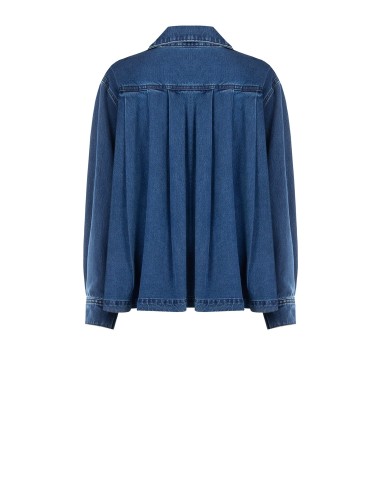 Veste oversize asymétrique en denim avec dos plissé Rinascimento