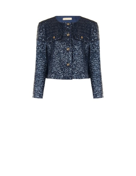 Veste courte bustier recouverte de paillettes Rinascimento