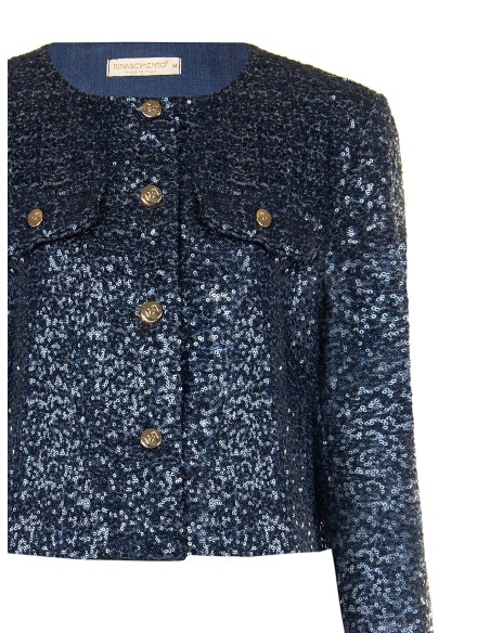 Veste courte bustier recouverte de paillettes Rinascimento