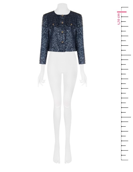 Veste courte bustier recouverte de paillettes Rinascimento