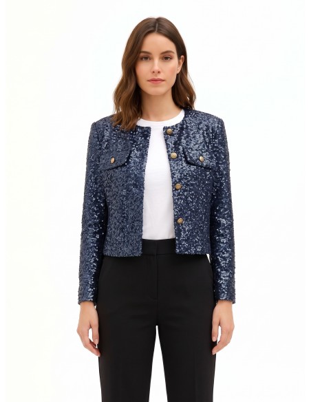 Veste courte bustier recouverte de paillettes Rinascimento