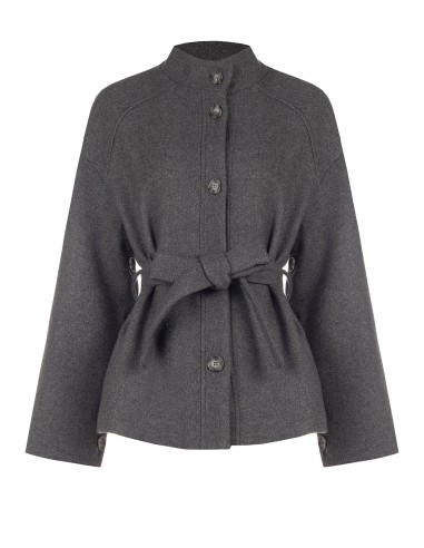 Manteau ample en mélange de laine avec maxi manches et ceinture assortie Rinascimento
