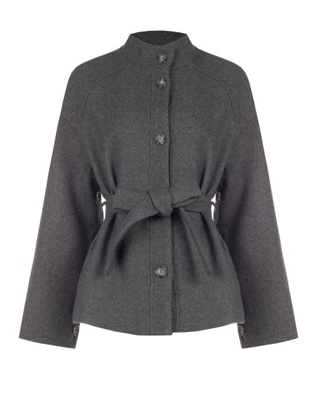Manteau ample en mélange de laine avec maxi manches et ceinture assortie Rinascimento