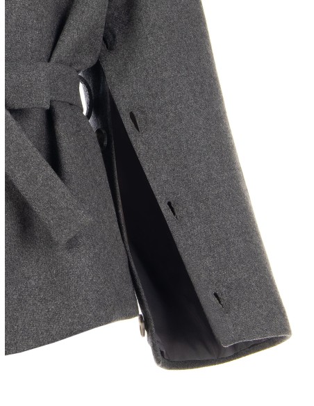 Manteau ample en mélange de laine avec maxi manches et ceinture assortie Rinascimento