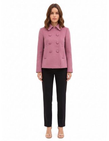 Manteau court oversize en drap avec boutons assortis Rinascimento
