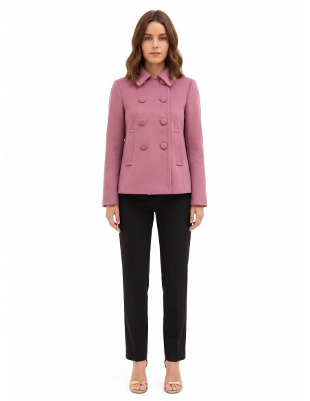 Korte oversized wollen jas met bijpassende knopen Rinascimento