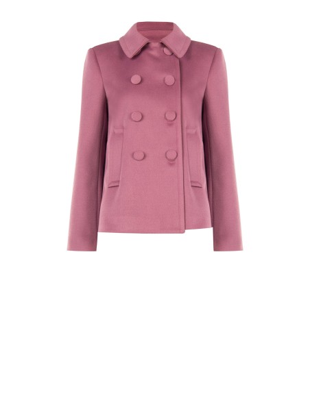 Manteau court oversize en drap avec boutons assortis Rinascimento