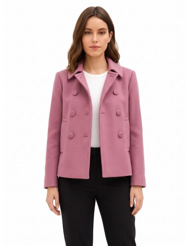 Manteau court oversize en drap avec boutons assortis Rinascimento