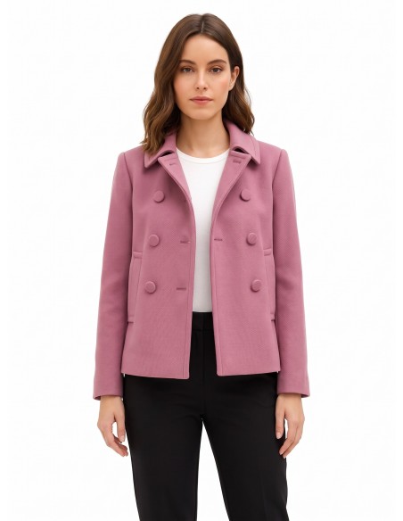 Manteau court oversize en drap avec boutons assortis Rinascimento