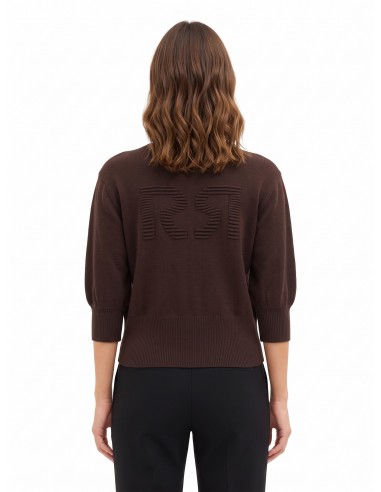 Pull en viscose mélangée avec logo RR en relief Rinascimento