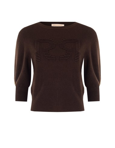 Pull en viscose mélangée avec logo RR en relief Rinascimento
