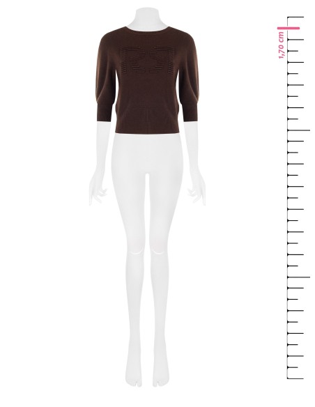 Pull en viscose mélangée avec logo RR en relief Rinascimento