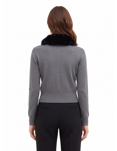 Cardigan polo à col en fausse fourrure amovible Rinascimento